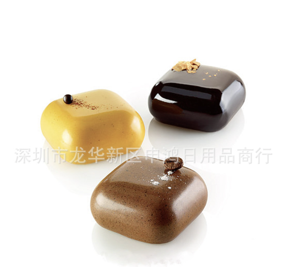 แม่พิมพ์สบู่ซิลิโคนรูปสี่เหลี่ยมมน 8 ช่อง 6.5*6.5*3 cm 75-80g