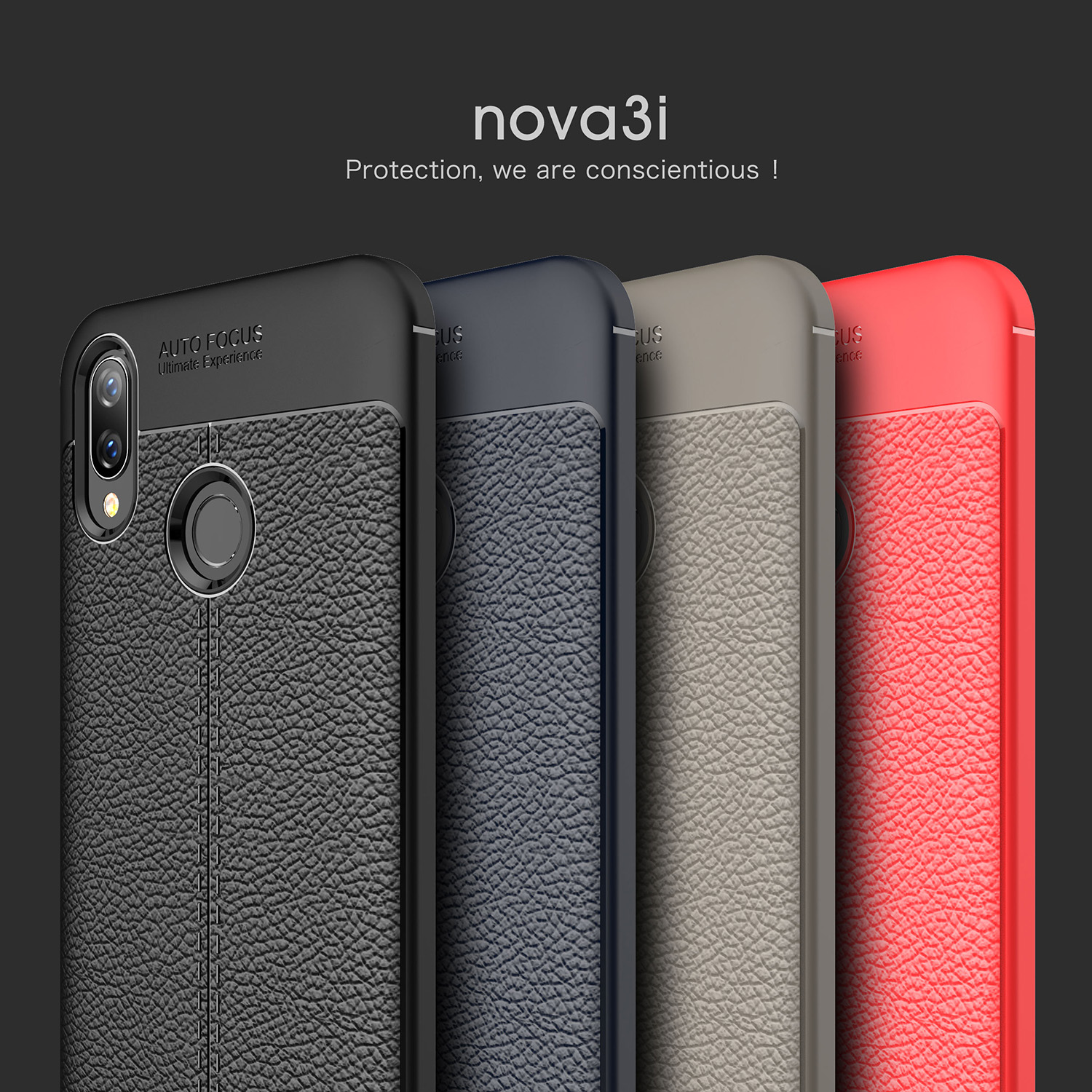 Case Huawei Nova 3i / Pre-Order * เคสผิวลิ้นจี่ TPU ปก *