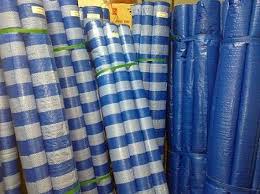 ผ้าใบ เคลือบ1ด้าน ฟ้าขาว ขนาดกว้าง 2 เมตร x ยาว 6 เมตร ฟ้าล้วน ผ้าฟางริ้ว รังสิต ปทุมธานี คลุมสินค้า กันสาด กันฝุ่น กันฝน กันแดด คลุมงานก่อสร้าง น้ำหนักเบา ทนทาน