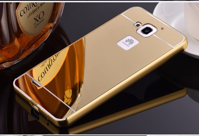 Case Huawei Y3ii / Pre-order * Bumpers 2in1 แกร่งกันชนโลหะ + พลาสติกแผ่นหลังเงาเหมือนกระจก *