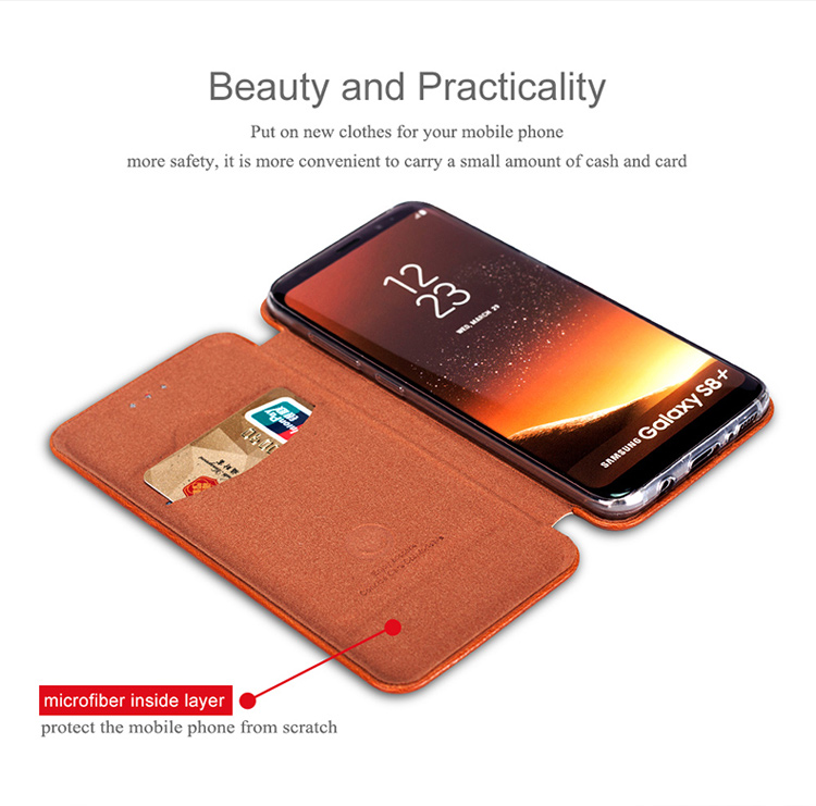 Case Samsung Galaxy S8 Plus / Pre-order * LENUO เคสผิวหนังม้าหนัง PU ผู้ถือบัตรปกคลุม การปิดแม่เหล็กช่วยเพิ่มความปลอดภัย *