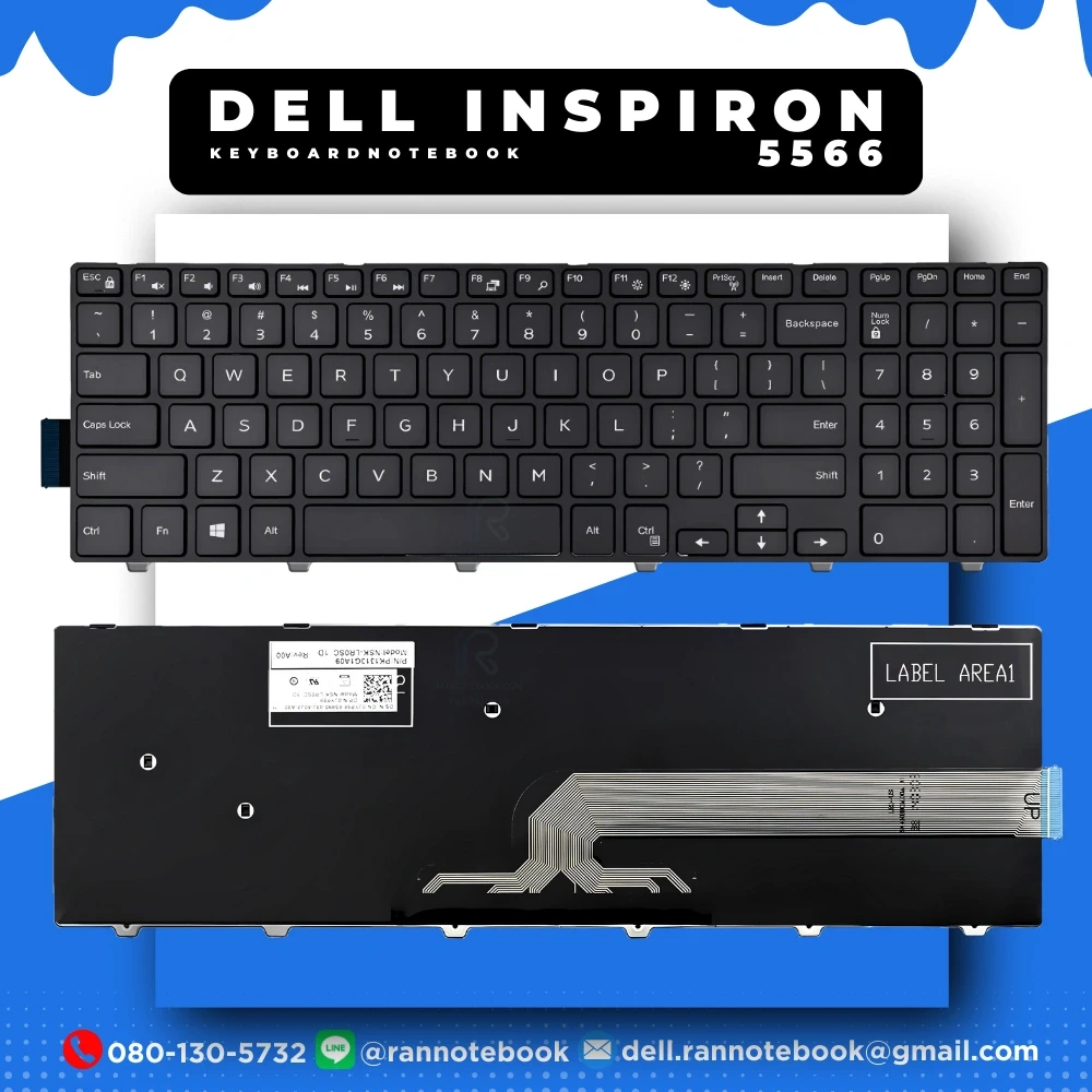 Keyboard โน๊ตบุ๊ค Dell Inspiron 5566 แท้ศูนย์ประกัน Dell
