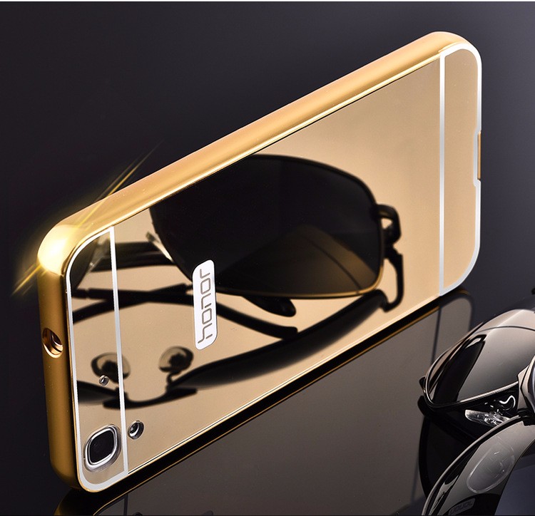 Case Huawei Y6ii / Pre-order * Bumpers 2in1 แกร่งกันชนโลหะ + พลาสติกแผ่นหลังเงาเหมือนกระจก *