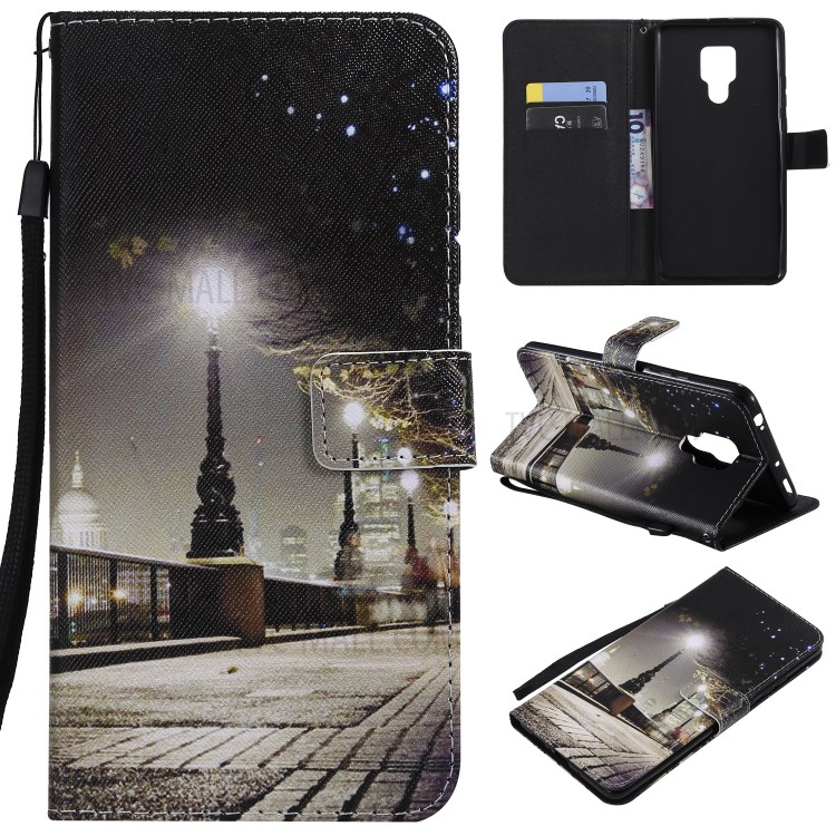 Case Huawei Mate 20 X / Pre-order * เคสกระเป๋าสตางค์ ประดับลวดลายพร้อมขาตั้ง + สายคล้องมือ *