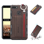 Case Huawei Y9 / Pre-order * เคสเนื้อผ้า + เคสกันกระแทก TPU พร้อมแหวนโลหะและตัวยึดและช่องเสียบการ์ดและสายห้อย *