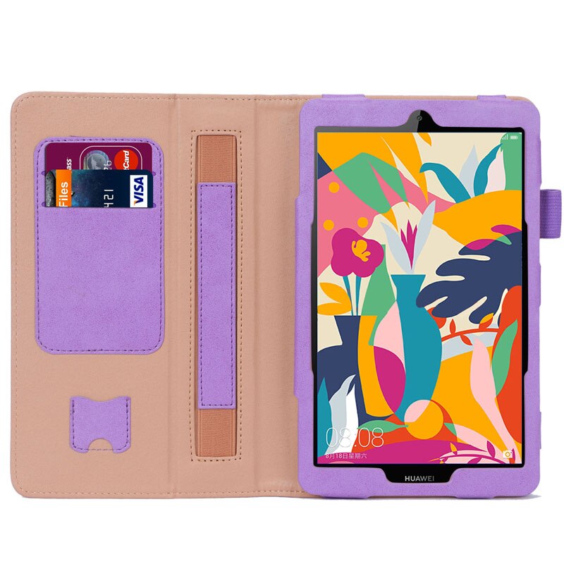 Case Huawei MediaPad M5 lite / Pre-Order * เคสหนัง PU Built-in สายคล้องมือยืดหยุ่นเพื่อให้ง่ายต่อการอ่านด้วยมือเดียว *