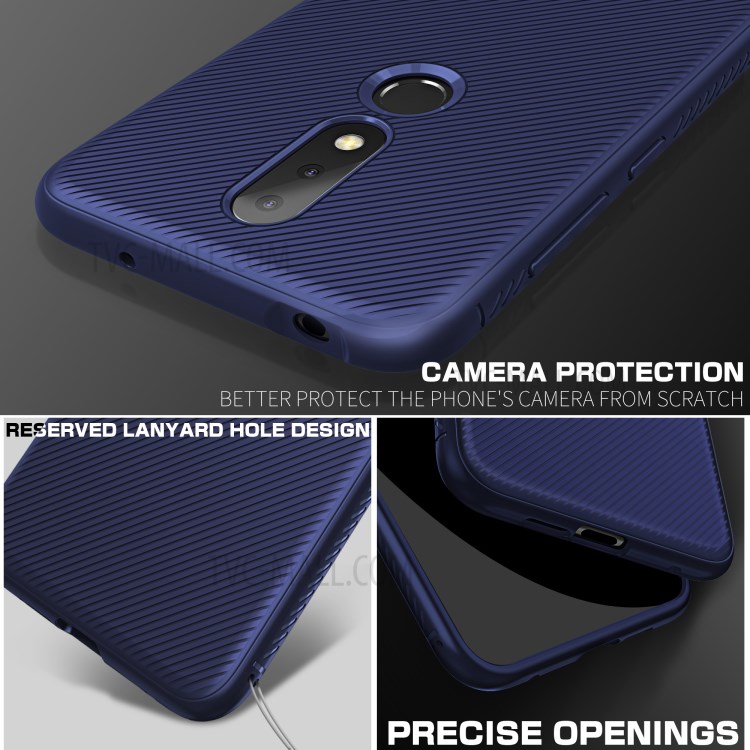 Case Nokia 6.1 Plus / Pre-order * วัสดุ TPU มีความยืดหยุ่นและทนทาน ลายทแยงกันลื่นป้องกันลายนิ้วมือ *
