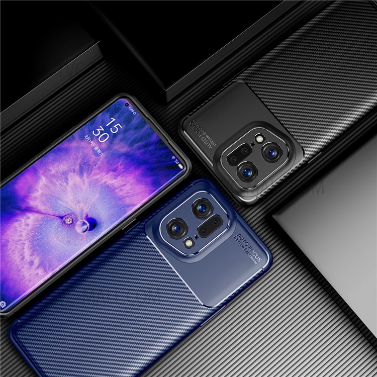 Case OPPO Find X5 Pro # Pre-Order * เคสคาร์บอนไฟเบอร์เคสอ่อนระบายความร้อนด้วยลายนิ้วมือป้องกันลายนิ้วมือ TPU กันกระแทก *