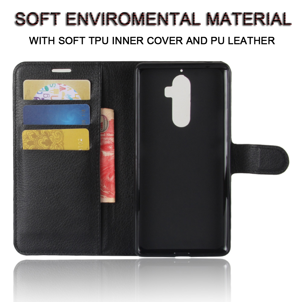 Case Lenovo K8 Note / Pre-order * เคสผิวลิ้นจี่ สไตล์กระเป๋าสตางค์: 3 ช่องเสียบการ์ด 1 + กระเป๋าเงิน *