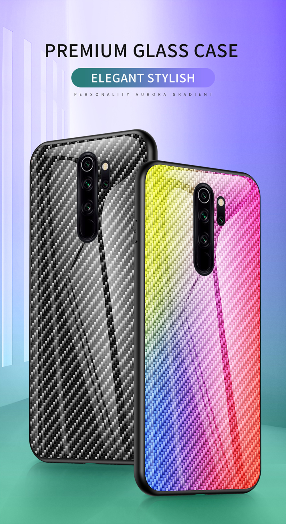 Case Xiaomi Redmi Note 8 Pro / Pre-Order * เคสคาร์บอนไฟเบอร์ผิวกระจกนิรภัย + PC + TPUเนื้อคาร์บอนไฟเบอร์มีเอกลักษณ์และมีสไตล์ *
