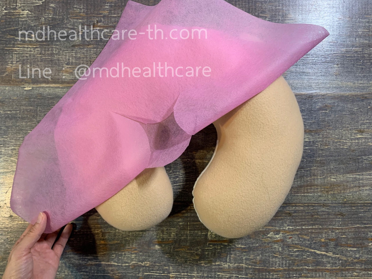 กระดาษรองหน้า เตียงหลุม หมอนโดนัท หนา30แกรม (100แผ่น/ห่อ) สีชมพู