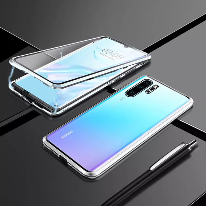 Case Huawei Mate 20 X # Pre-order * เคสกรอบโลหะแม่เหล็กกระจกนิรภัยด้านหน้า + ด้านหลัง ถอดออกได้ *