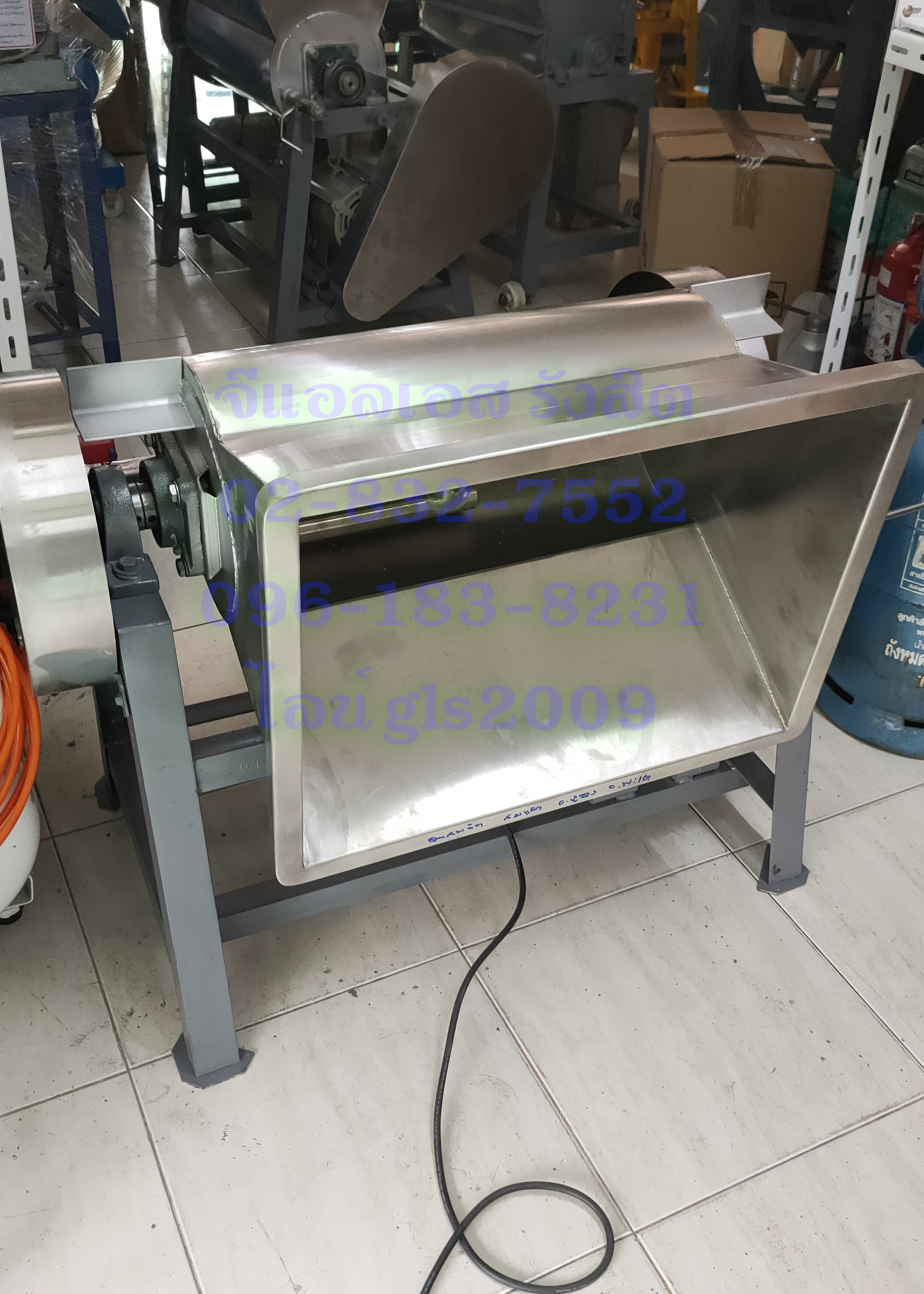 เครื่องนวดแป้งขนมจีนถังสแตนเลสอ๊าคก้อนแขนสแตนเลส