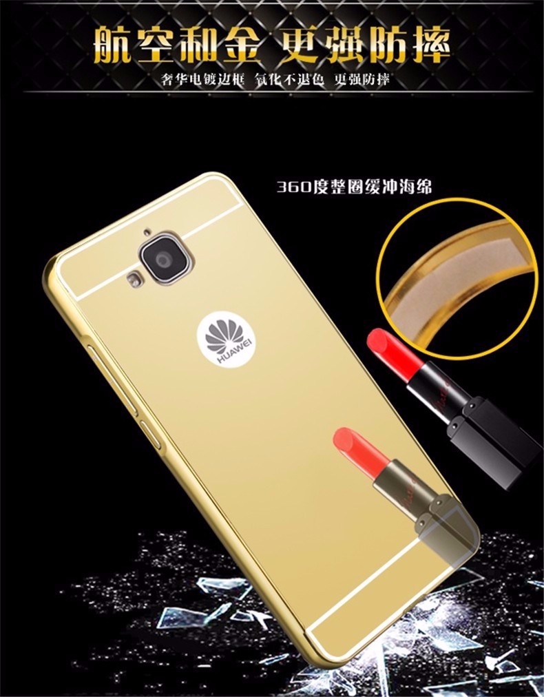 Case Huawei Y6 / Pre-order * Bumpers 2in1 แกร่งกันชนโลหะ + พลาสติกแผ่นหลังเงาเหมือนกระจก *