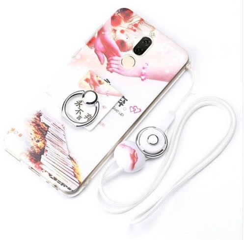 Case Huawei nova 2i / Pre-order * เคสแฟชั่นน่ารักการ์ตูนซอฟท์ซิลิโคน+แหวน+สายคล้องคอ *