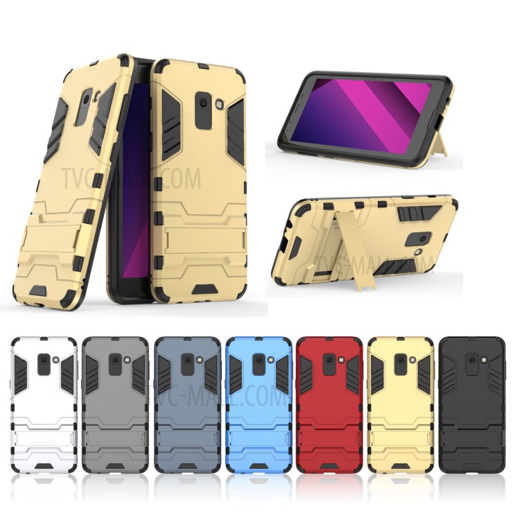 Case Samsung Galaxy A8 (2018) / Pre-Order * เคสมือถือ TPU ขาตั้ง TPU พลาสติกแข็ง + soft TPU = สองชั้น *