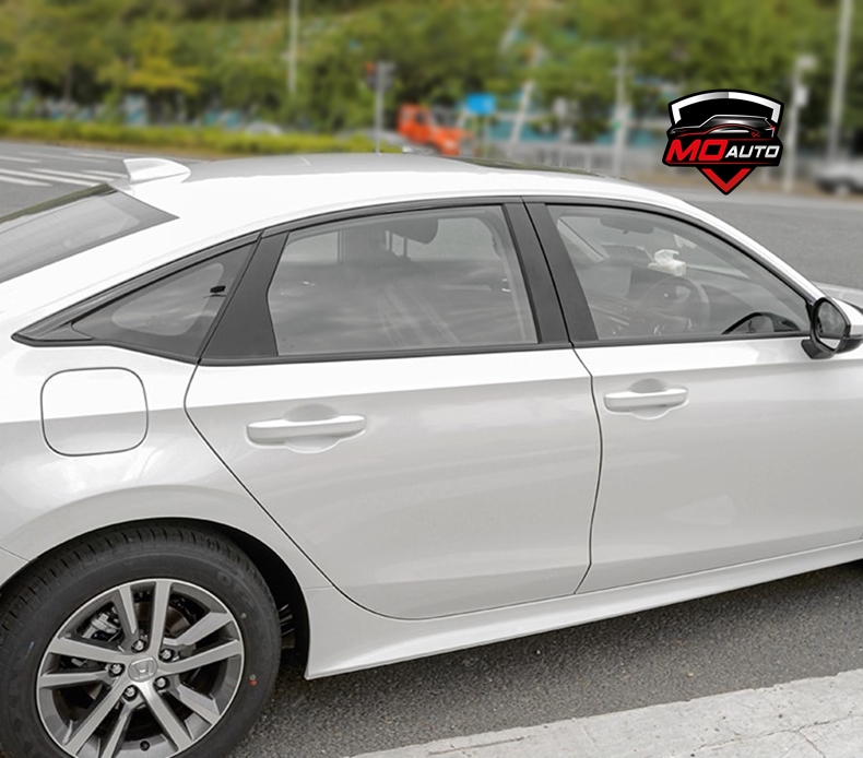 ขอบหน้าต่างบนสแตนเลทดำเงา 6 ชิ้น CIVIC FE