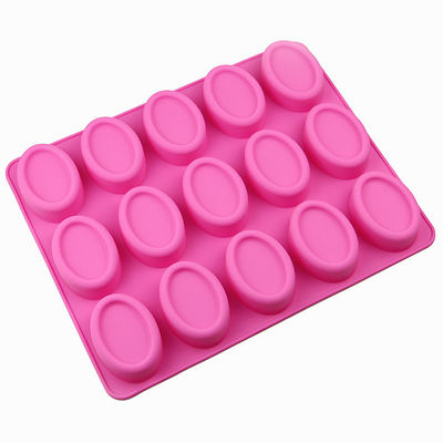 แม่พิมพ์สบู่ซิลิโคน รูปวงรี 15 ช่อง 50g