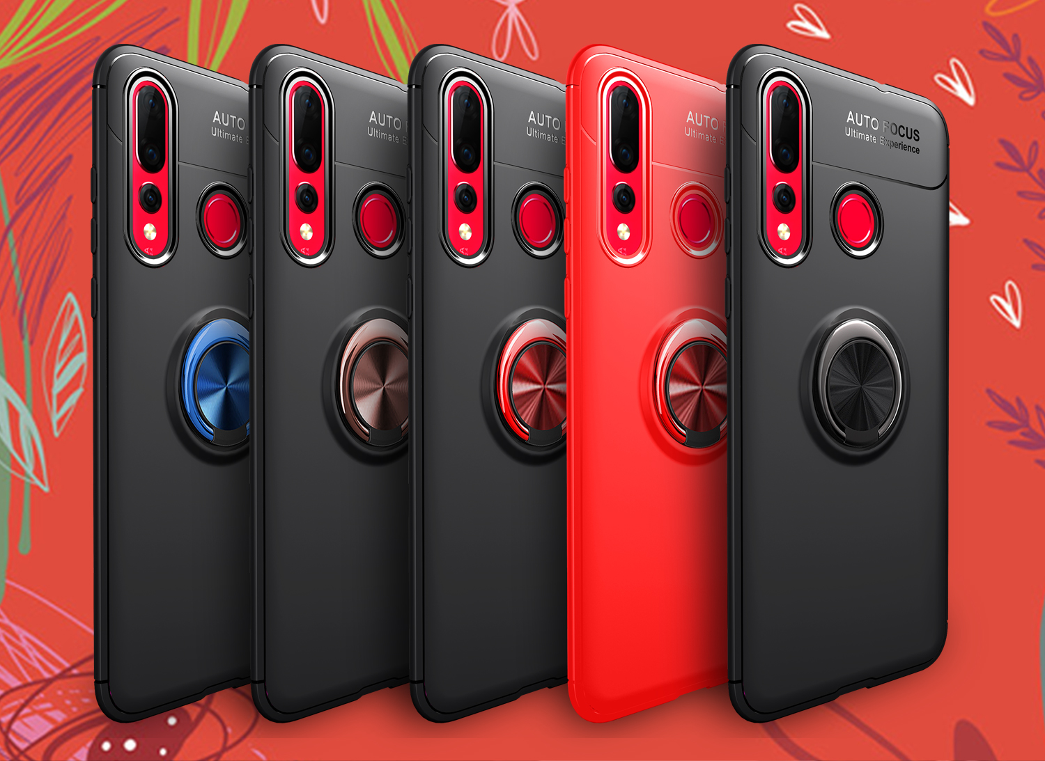 Case Huawei Nova 4 / Pre-Order * เคส TPU + แหวนนิ้ว + ขาตั้ง (Built-in โลหะแผ่นแม่เหล็ก) *