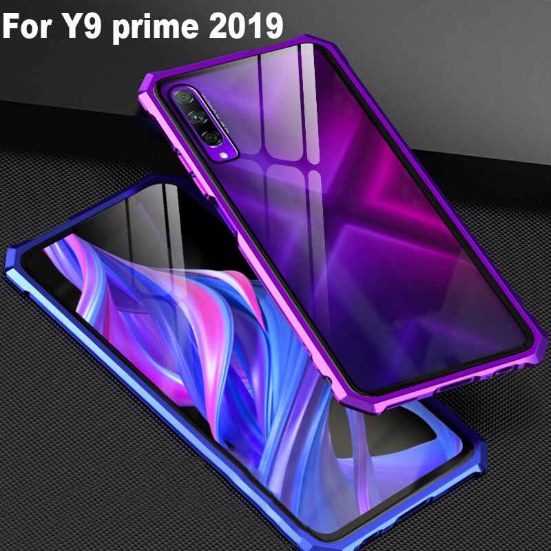 Case Huawei Y9 Prime 2019 # Pre-Order * เคสกรอบโลหะอลูมิเนียมและกระจกเทมเปอร์ใสฝาหลังเคสกันกระแทก *