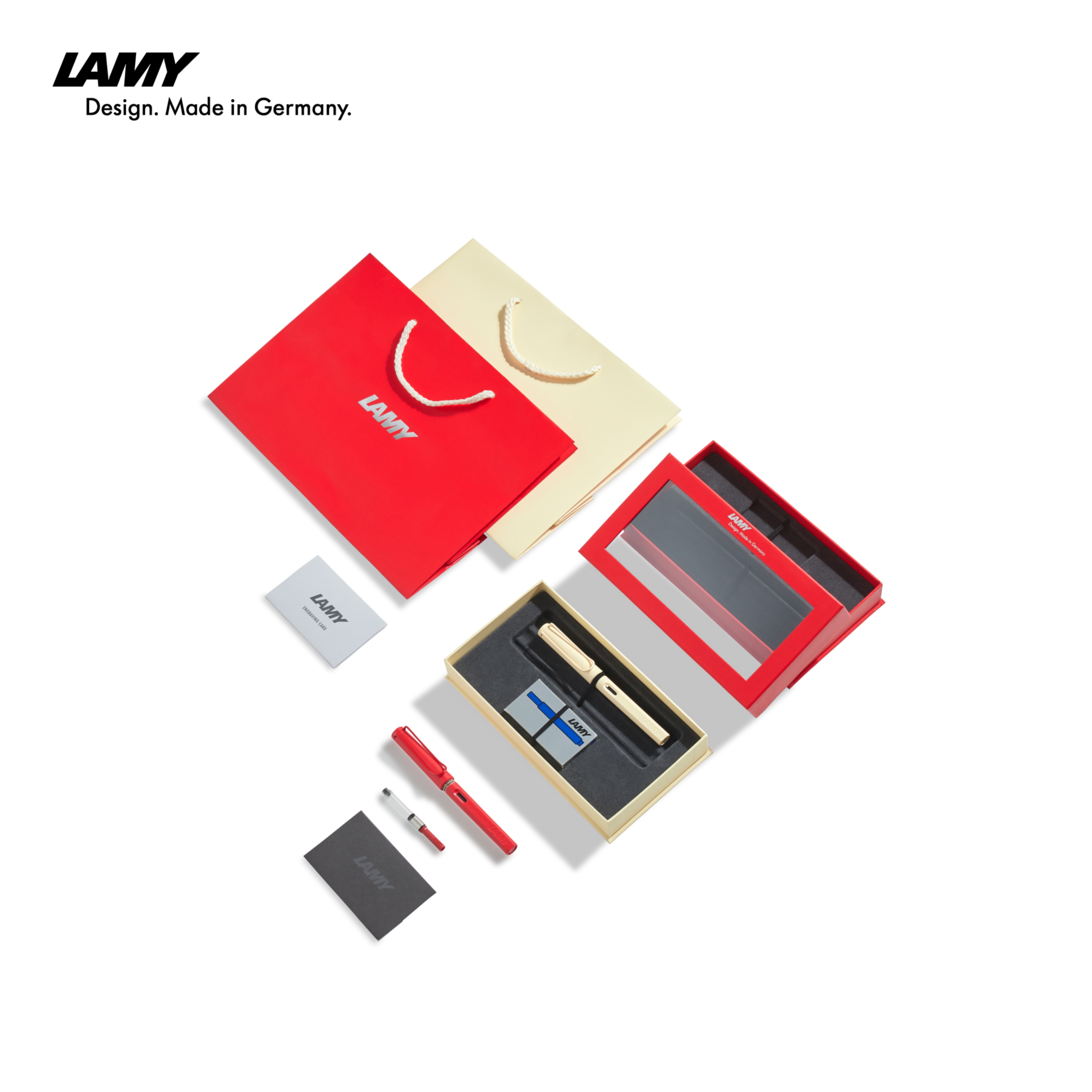 Lamy box set safari strawberry fountain pen