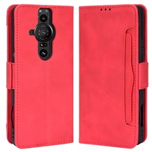 Case Sony Xperia Pro-I # Pre-Order * Drop-proof Magnetic Closure Flip Case หลายช่องเสียบการ์ดออกแบบกระเป๋าสตางค์หนัง PU *