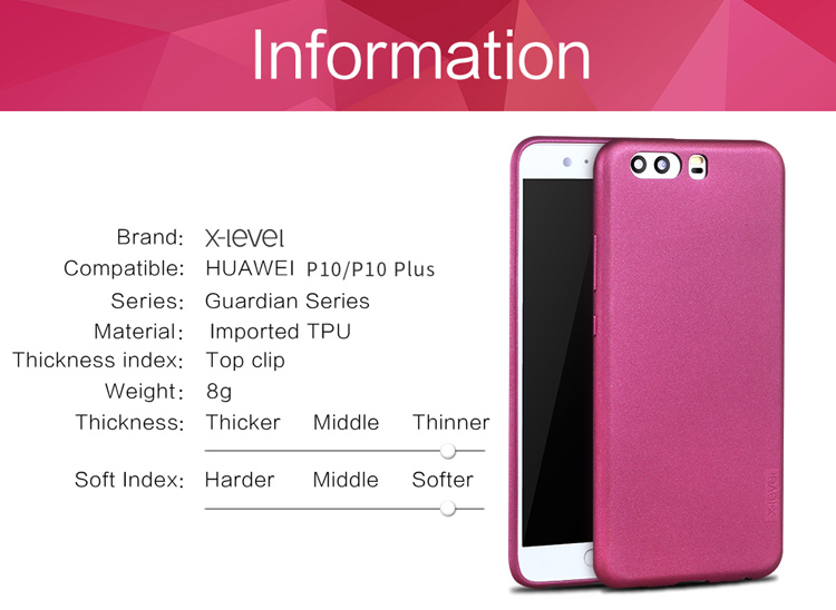 Case Huawei P10 Plus / Pre-order * X-LEVEL Guardian ซีรี่ส์ Matte Soft TPU *