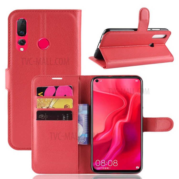 Case Huawei Nova 4 / Pre-Order * เคสผิวลิ้นจี่ ช่องเสียบการ์ด Wallet และช่องใส่เงินสด *