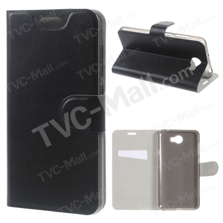 Case Huawei Y5ii / Pre-order * เคสผิวหนังม้า ฝาครอบด้านหน้าฝังด้วยแผ่นเหล็กป้องกันที่ดี *