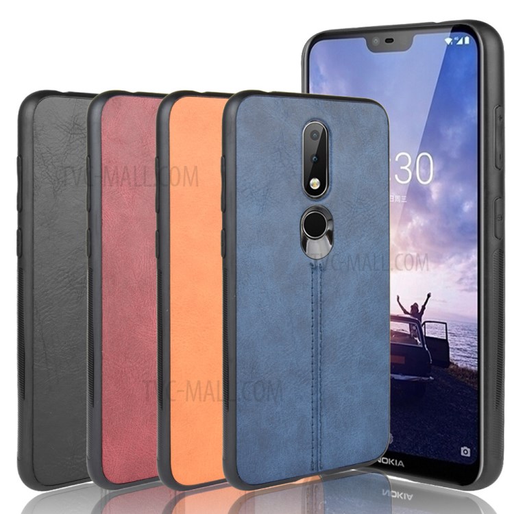Case Nokia 6.1 Plus / Pre-order * เคส PC เคลือบหนัง PU + เคสโทรศัพท์มือถือ TPU วัสดุไฮบริด: ด้านหลังพีซี + กรอบ TPU *