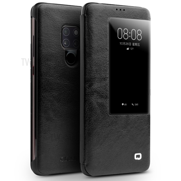 Case Huawei Mate 20 / Pre-order * QIALINO หนังวัวแท้ชั้นบน รองรับฟังก์ชั่นปลุก / นอนหลับอัจฉริยะ ดูหน้าต่างสำหรับแสดงข้อมูล *