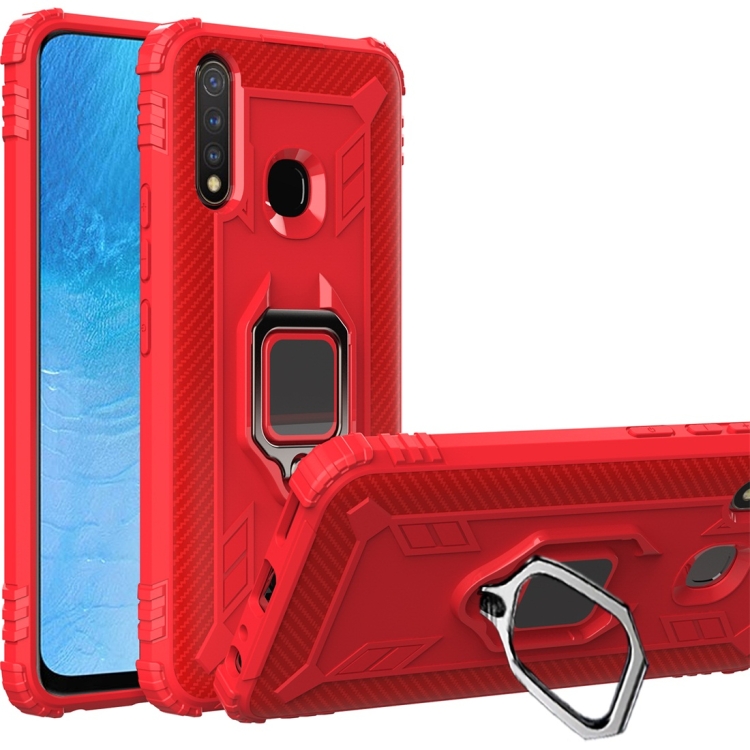 Case Vivo Y19 / Pre-Order * เคสแหวนนิ้วขาตั้งกันกระแทก TPU ทำจากวัสดุ TPU พร้อมเนื้อคาร์บอนไฟเบอร์ *
