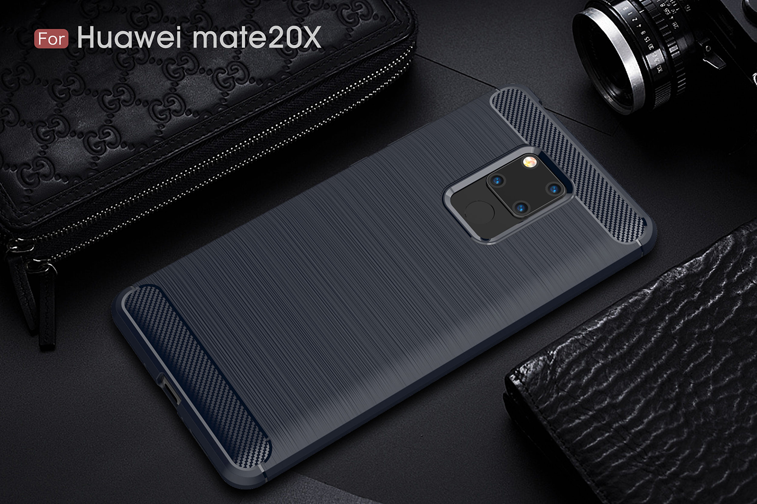 Case Huawei Mate 20 X # Pre-order * Brushed เคส TPU คาร์บอนไฟเบอร์ช่วยเพิ่มความเก๋ไก๋ *