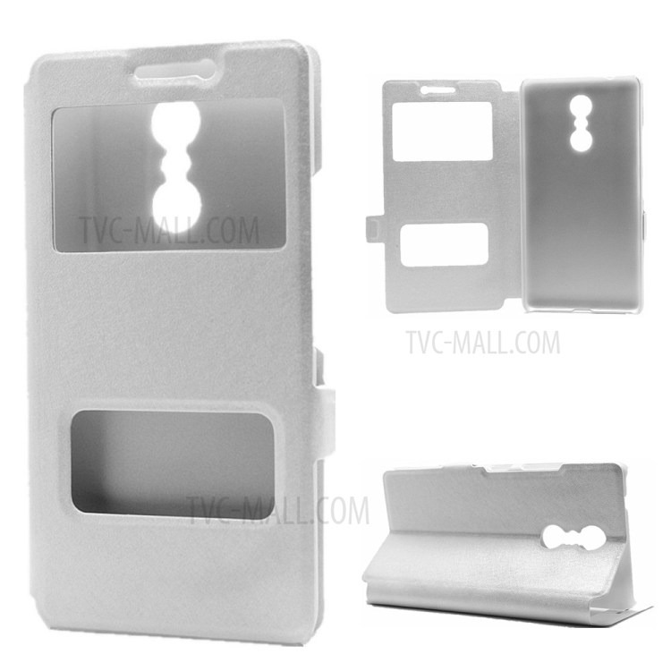 Case Lenovo K6 Note / Pre-order * ผิวผ้าไหม 2 ช่องหน้าต่าง *