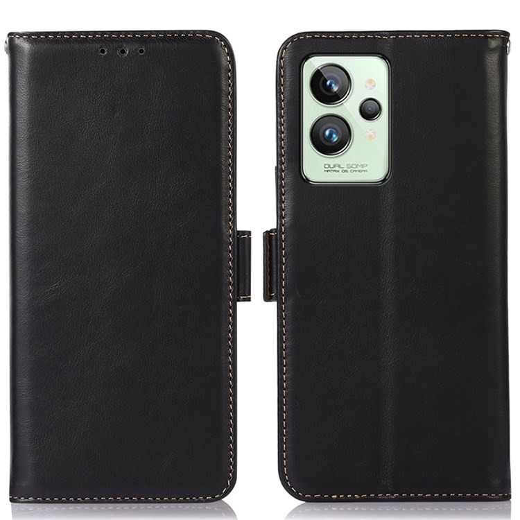 Case Realme GT2 Pro # Pre-Order * เคสหนังวัวแท้เนื้อม้า RFID การปิดกั้นฝาครอบโทรศัพท์พร้อมขาตั้งกระเป๋าสตางค์ *