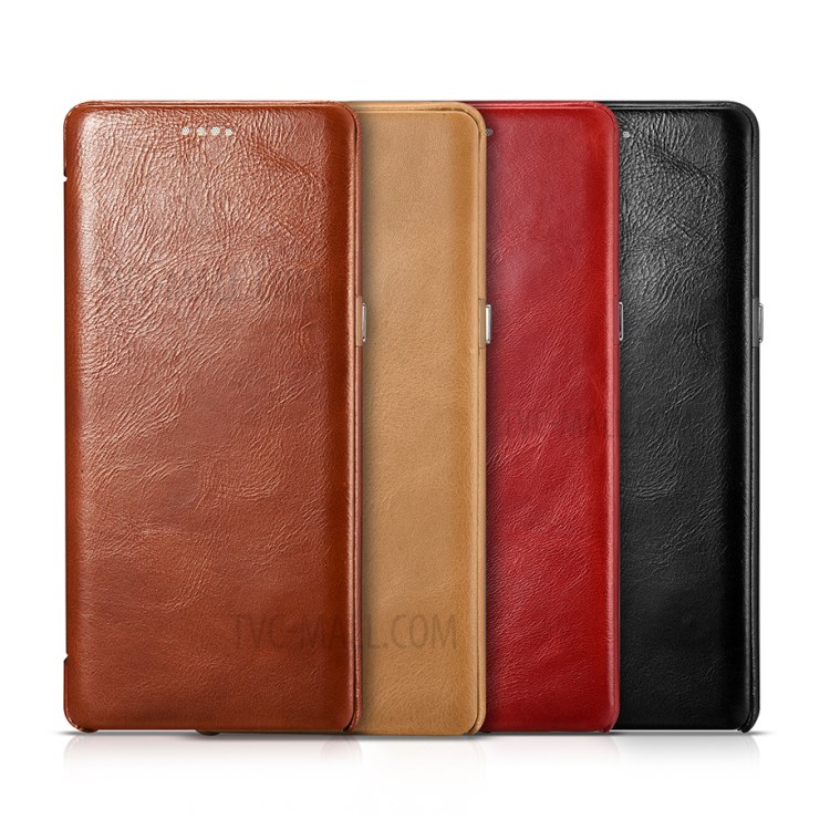 Case Samsung Galaxy Note 8 / Pre-order * ICARER ขอบโค้งวินเทจปลอกหนังวัวแท้คุณภาพสูง *