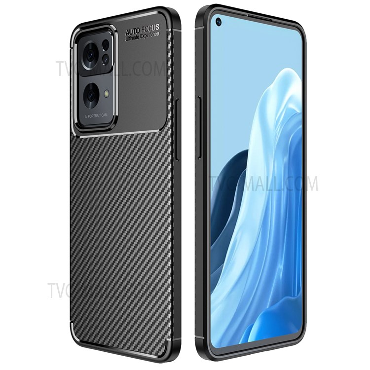Case OPPO Reno7 Pro 5G # Pre-Order * เคสโทรศัพท์ TPU แบบกันกระแทกพื้นผิวคาร์บอนไฟเบอร์ *