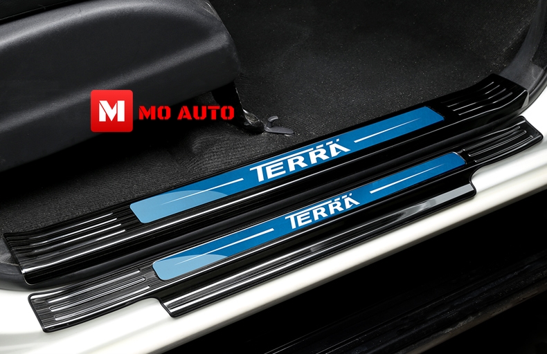 สคับเพลทกันรอยเท้าสแตนเลทภายใน ภายนอก ดำเงา TERRA