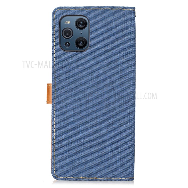 Case OPPO Find X3 Pro # Pre-Order * เคสกระเป๋าสตางค์หนัง PU ยืน Protector ผ้าเนื้อกางเกงยีนส์ *