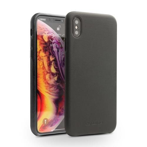 Case iPhone X, iPhone XS # Pre-Order * QIALINO เคสหนังวัวกันกระแทก (สีดำ) *