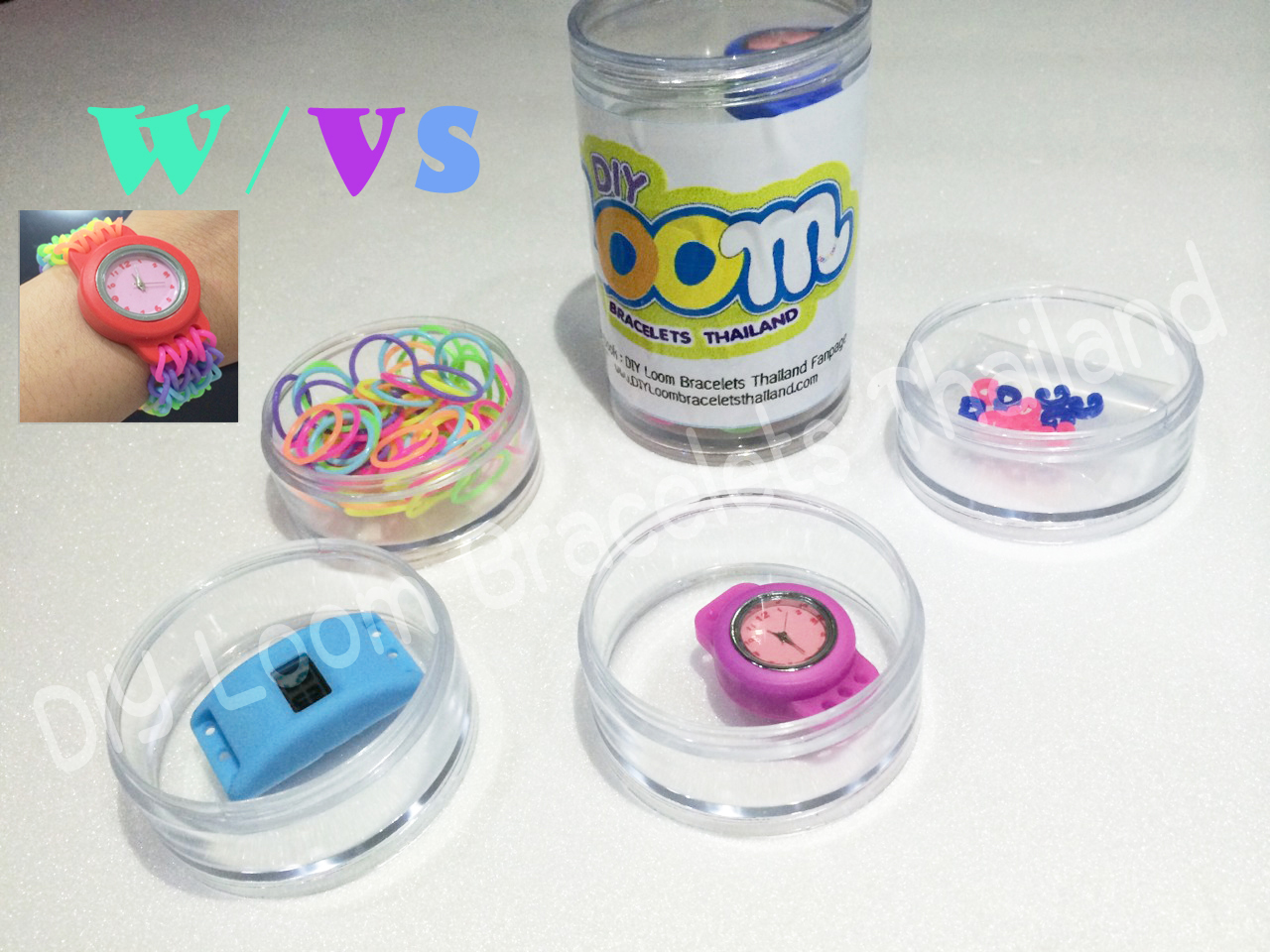 เซ็ตDIY นาฬิกาข้อมือ ม่วง/ฟ้า (W/VS)