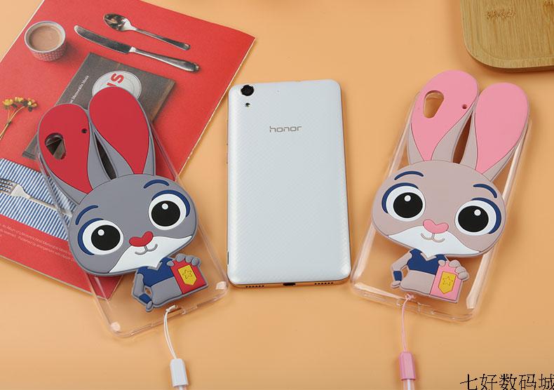 Case Huawei Y6 / Pre-order * การ์ตูน3D จูดี้เคสกระต่ายซิลิโคน พร้อมสายคล้องคอ *