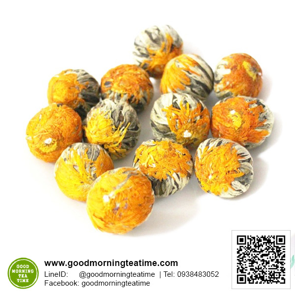ชาดอกไม้บาน Blooming Tea ขนาด 1 กิโลกรัม ชาดอกไม้บานชาเขียว+ดอกเบญจมาศ (Green tea+Chrysanthemum tea)