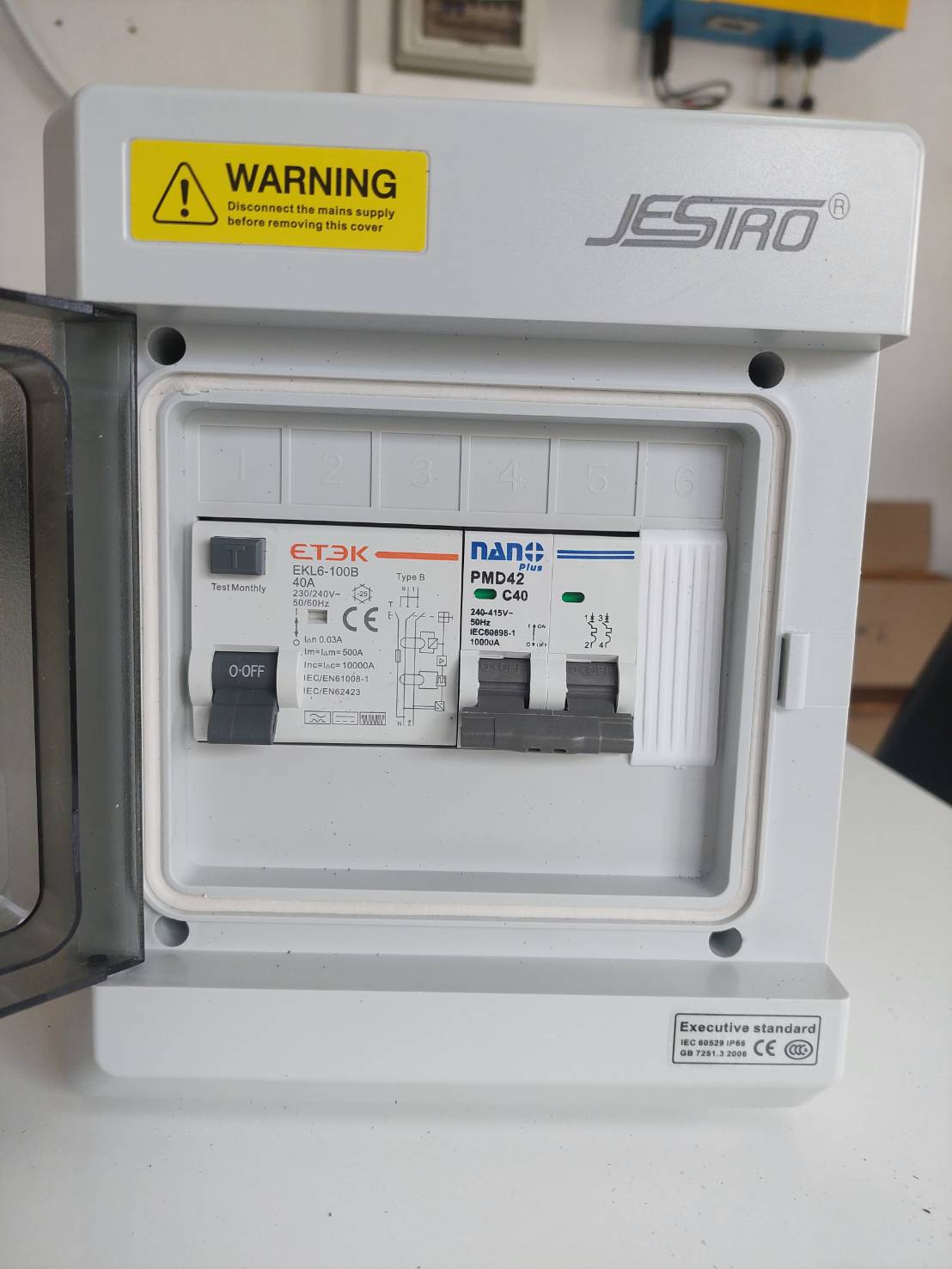 ชุดตู้ป้องกันไฟดูด RCCB Type B รุ่น 1 Phase 2P 40A สำหรับเครื่องชาร์จ EV