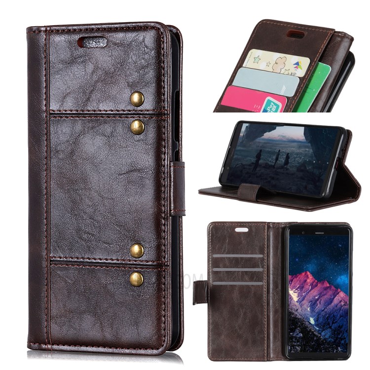 Case Huawei Y9 2019 / Pre-orde * กระเป๋าสตางค์หนังที่ตกแต่งด้วยหมุด *