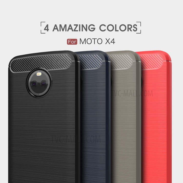 Case Motorola Moto X 4 / Pre-Order * เคสคาร์บอนไฟเบอร์พื้นผิวแปรง TPU *