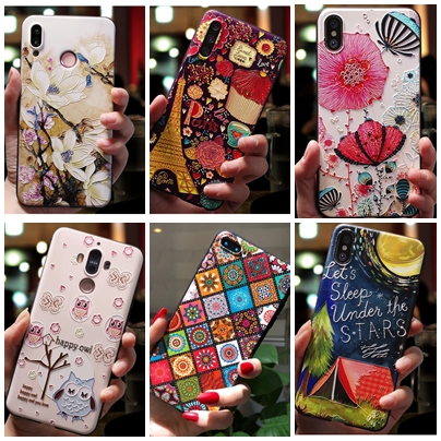 Case Huawei Y6s / Pre-Order * 3D บรรเทาดอกไม้เคสซิลิคอนน่ารักดอกไม้ปกคลุม *