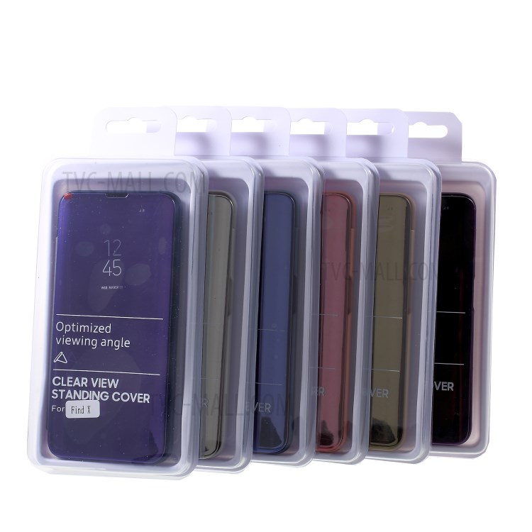 Case OPOP Find X / Pre-Order * เคสดูหน้าต่างกระจกเงาชุบ ผลิตจากวัสดุหนัง PC + PU *