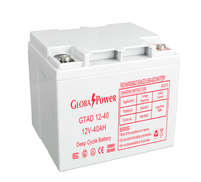 Global Power แบตเตอรี่ Deep Cycle AGM ความจุ 40Ah แรงดัน 12V สำหรับ UPS ไฟฉุกเฉิน รถกอล์ฟ รถโฟล์คลิฟท์ รถขัดพื้น