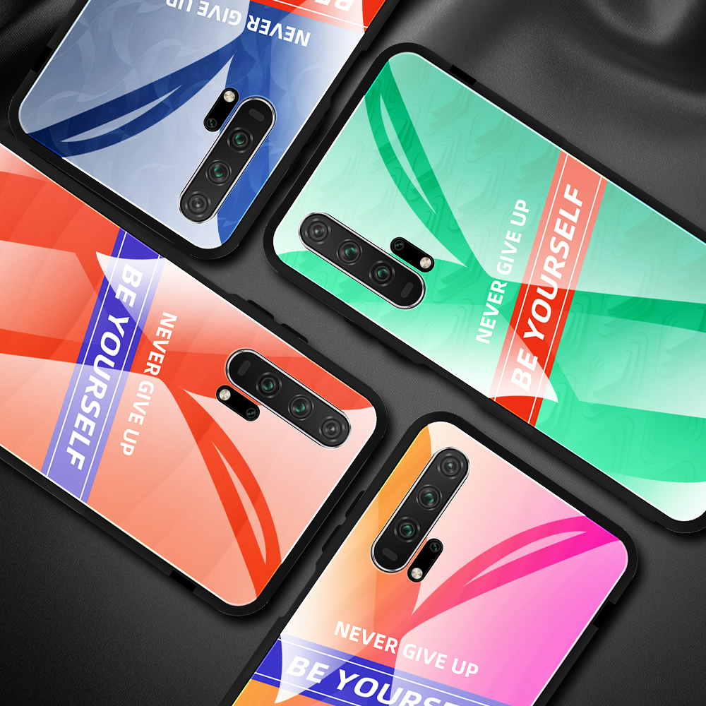 Case Huawei Nova 5T / Pre-order * เคสแบบกระจกนิรภัย PC TPU กระจกหลังมีความแข็ง 9H ป้องกันรอยขีดข่วนและทนต่อการสึกหรอ *